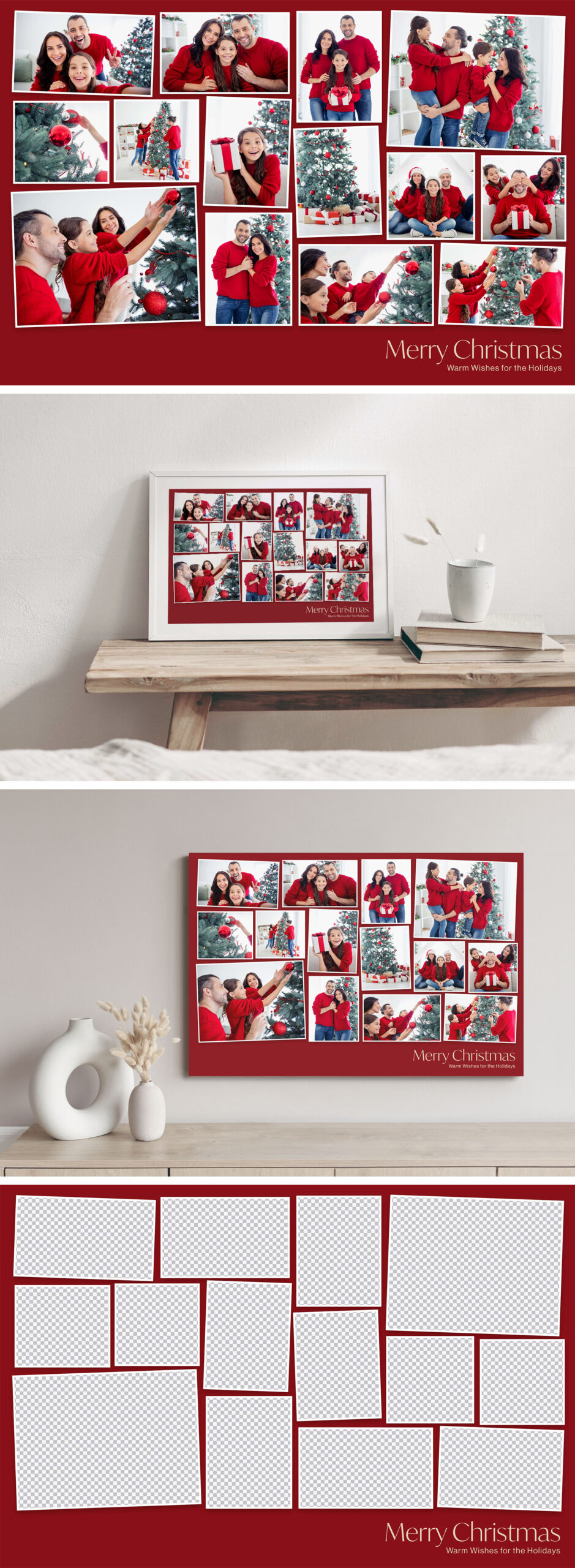 Christmas Family Photo Collage Template in PSD