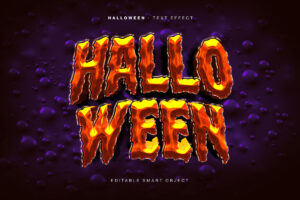 Halloween Text Effect Template in PSD
