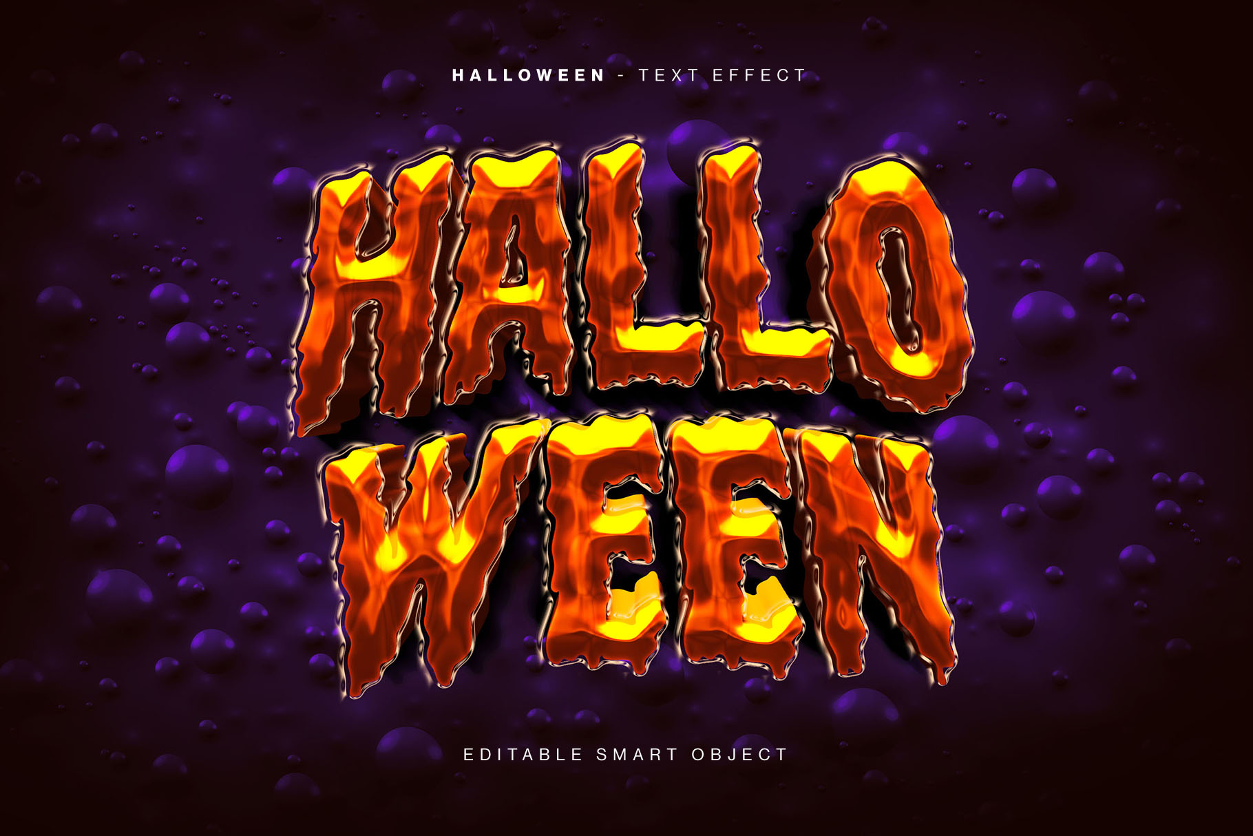 Halloween Text Effect Template in PSD