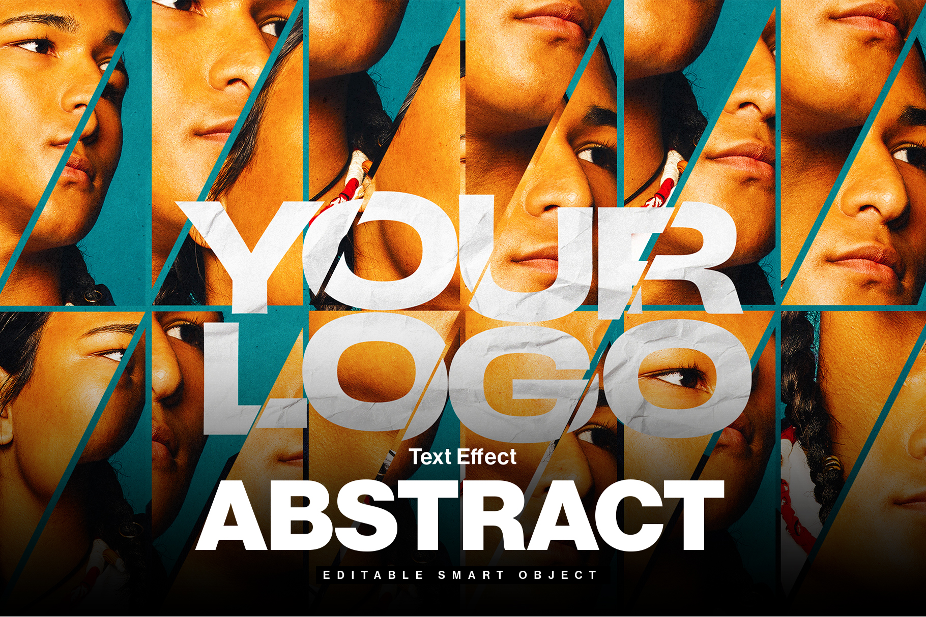 Abstract Text Effect Mockup Template in PSD