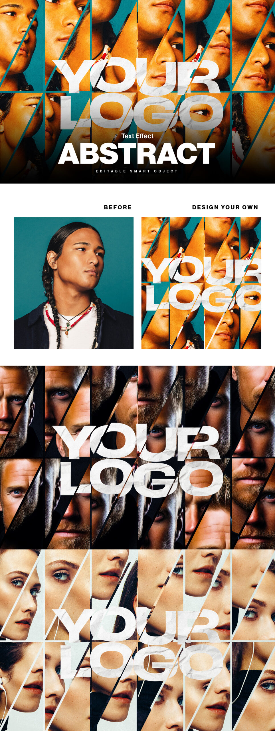 Abstract Text Effect Mockup Template in PSD