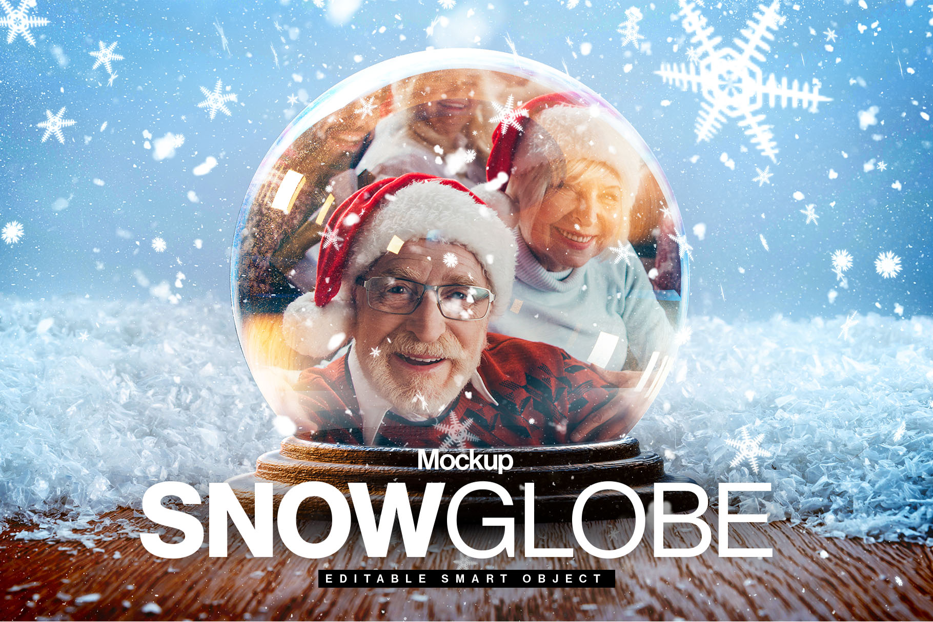 Christmas Snow Globe Mockup Template in PSD