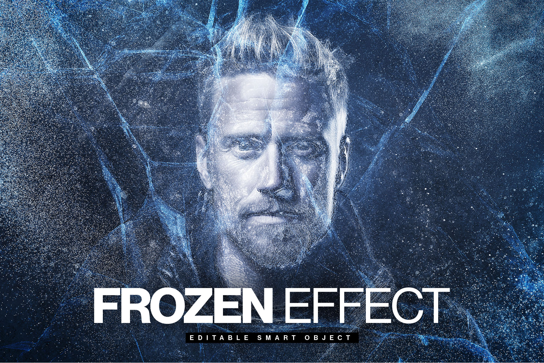 Frozen Photo Effect Template in PSD