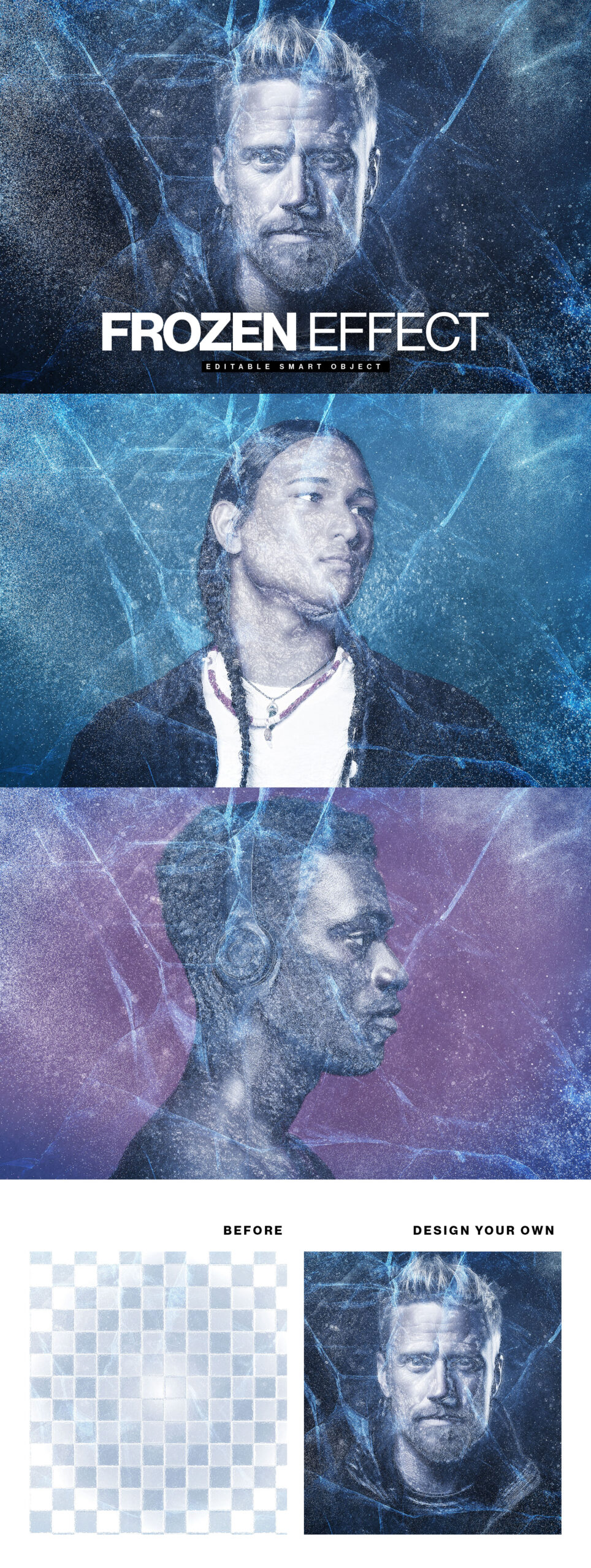 Frozen Photo Effect Template in PSD