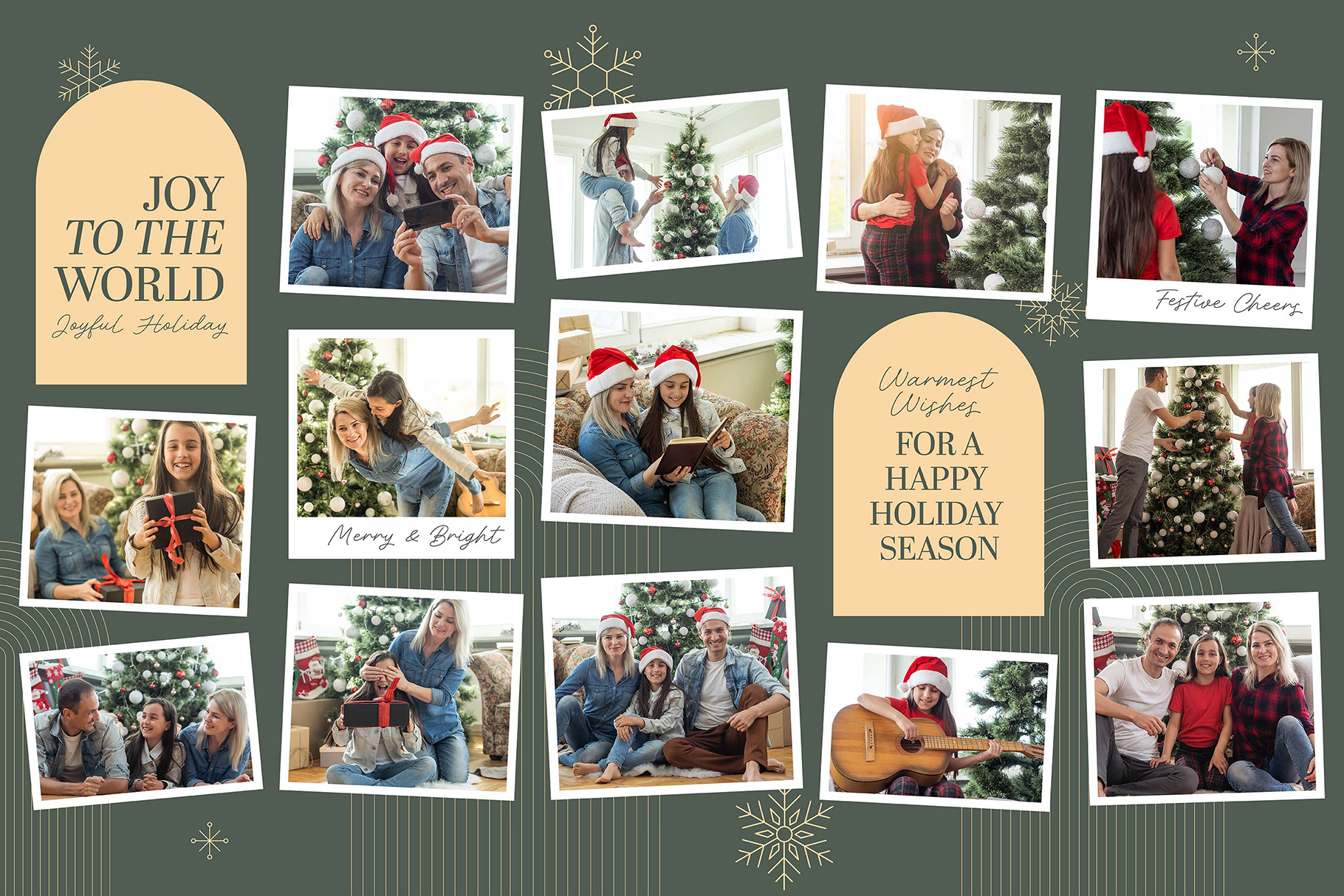 Christmas Photo Collage Template in PSD & Canva