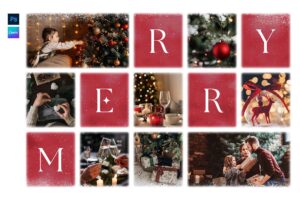Christmas Photo Collage Template in Canva & PSD