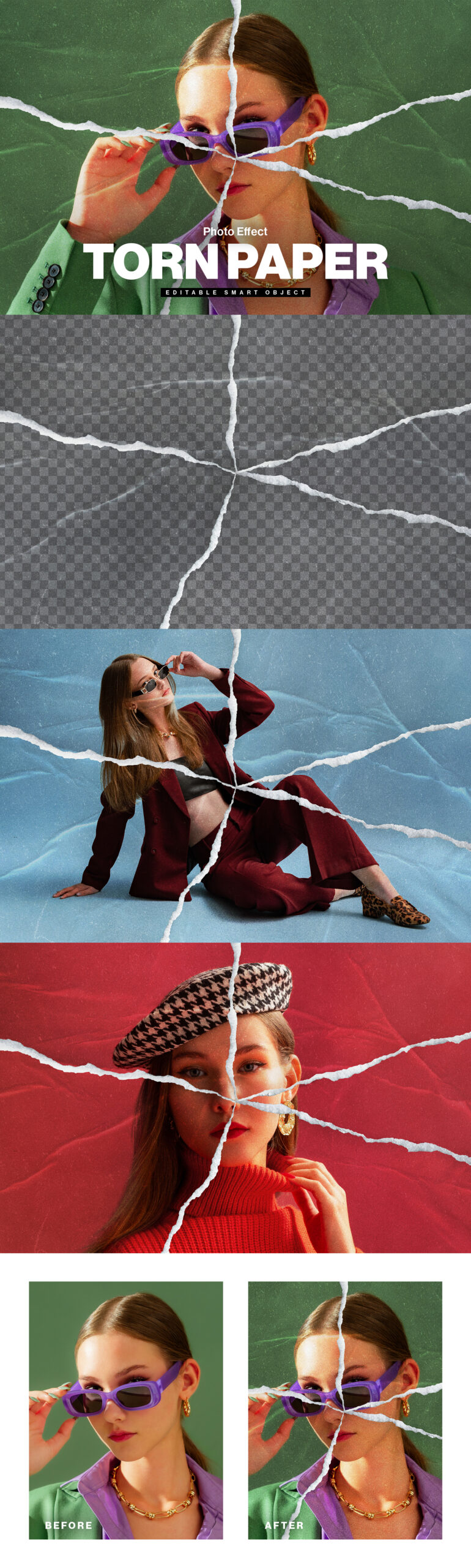 Torn Paper Photo Effect in PSD