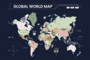 World Map Vector Illustration Kit in AI & EPS