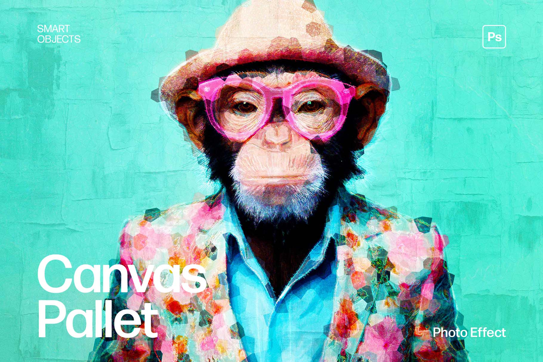 Canvas Pallet Photo Effect Template in Photoshop PSD