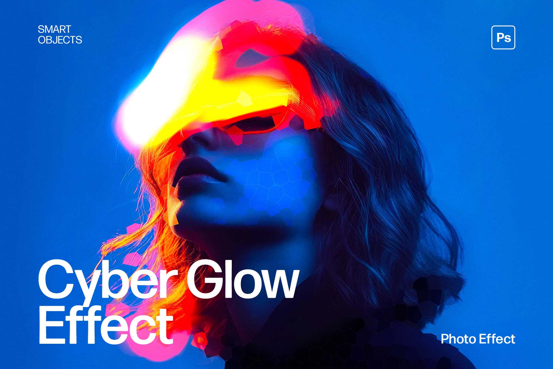 Cyber Glow Photo Effect Template in Photoshop PSD