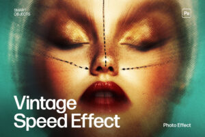Vintage Speed Blur Photo Effect Template in Photoshop PSD