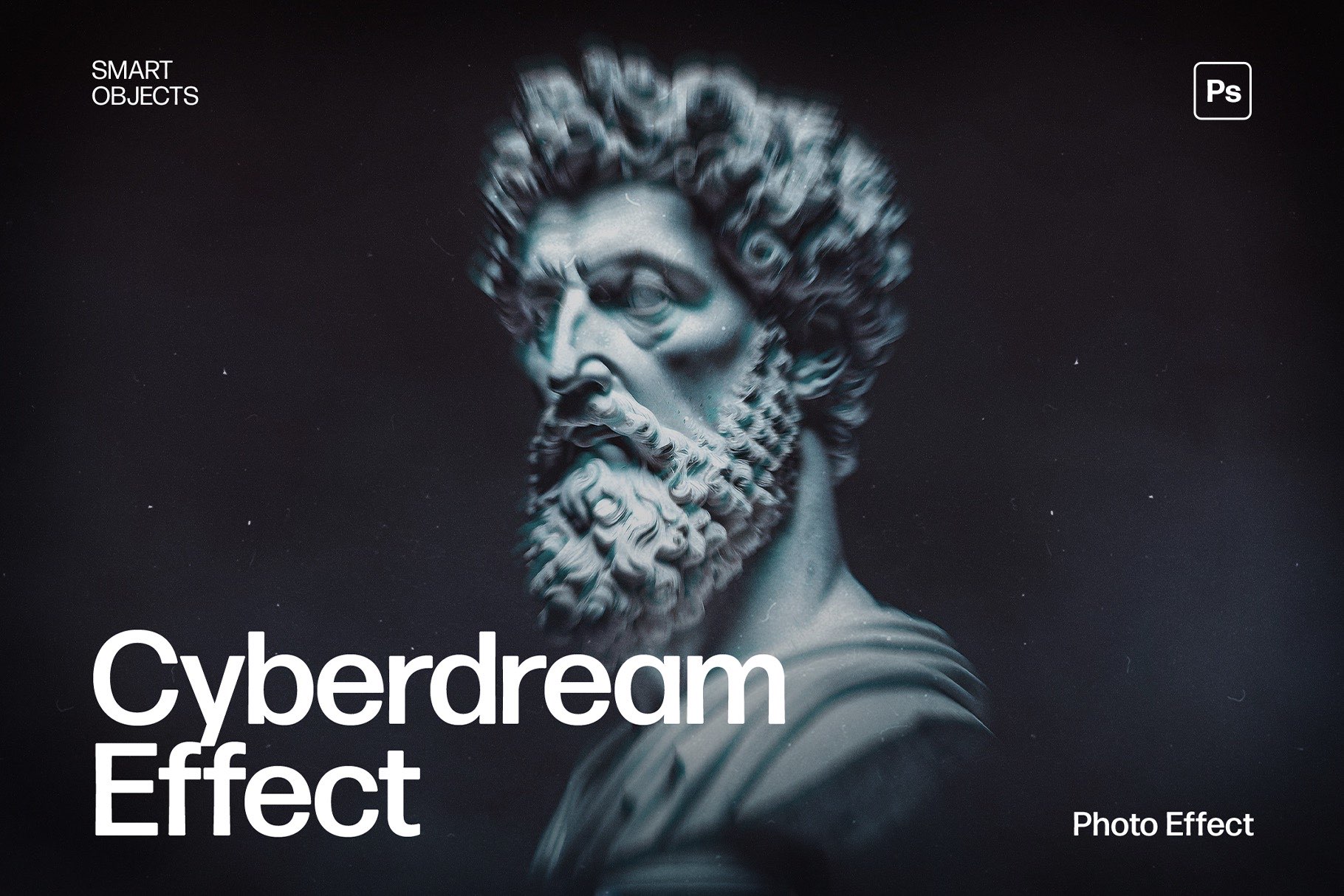 Cyberdream Hologram Photo Effect Template in Photoshop PSD
