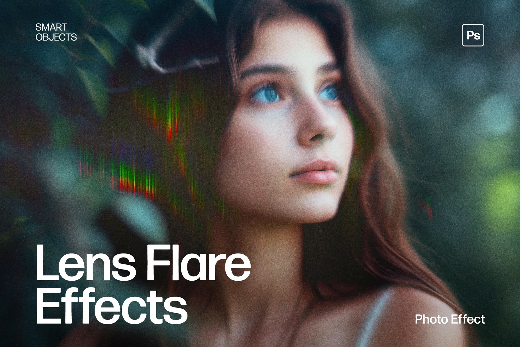 Lens Flare Photo Effect Template in Photoshop PSD