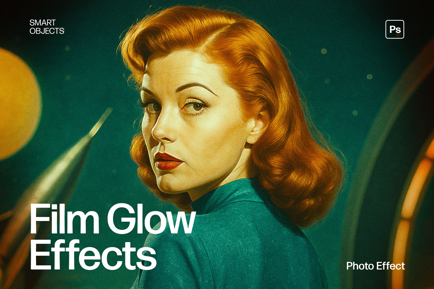 Vintage Film Glow Photo Effect Template in Photoshop PSD