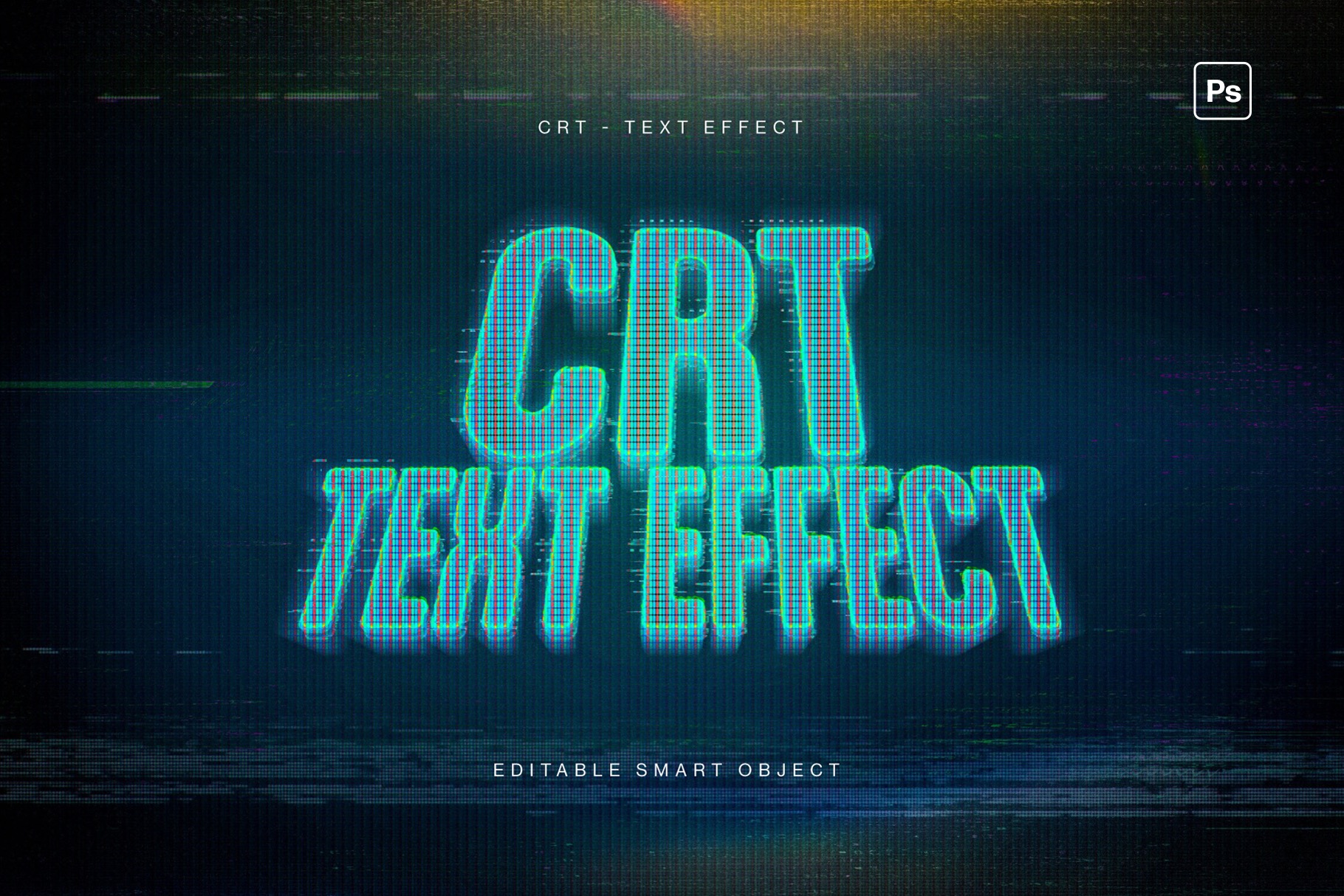 CRT Pixel Text Effect Template in Photoshop PSD
