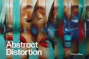 Abstract Distortion Photo Effect Template in Photoshop PSD