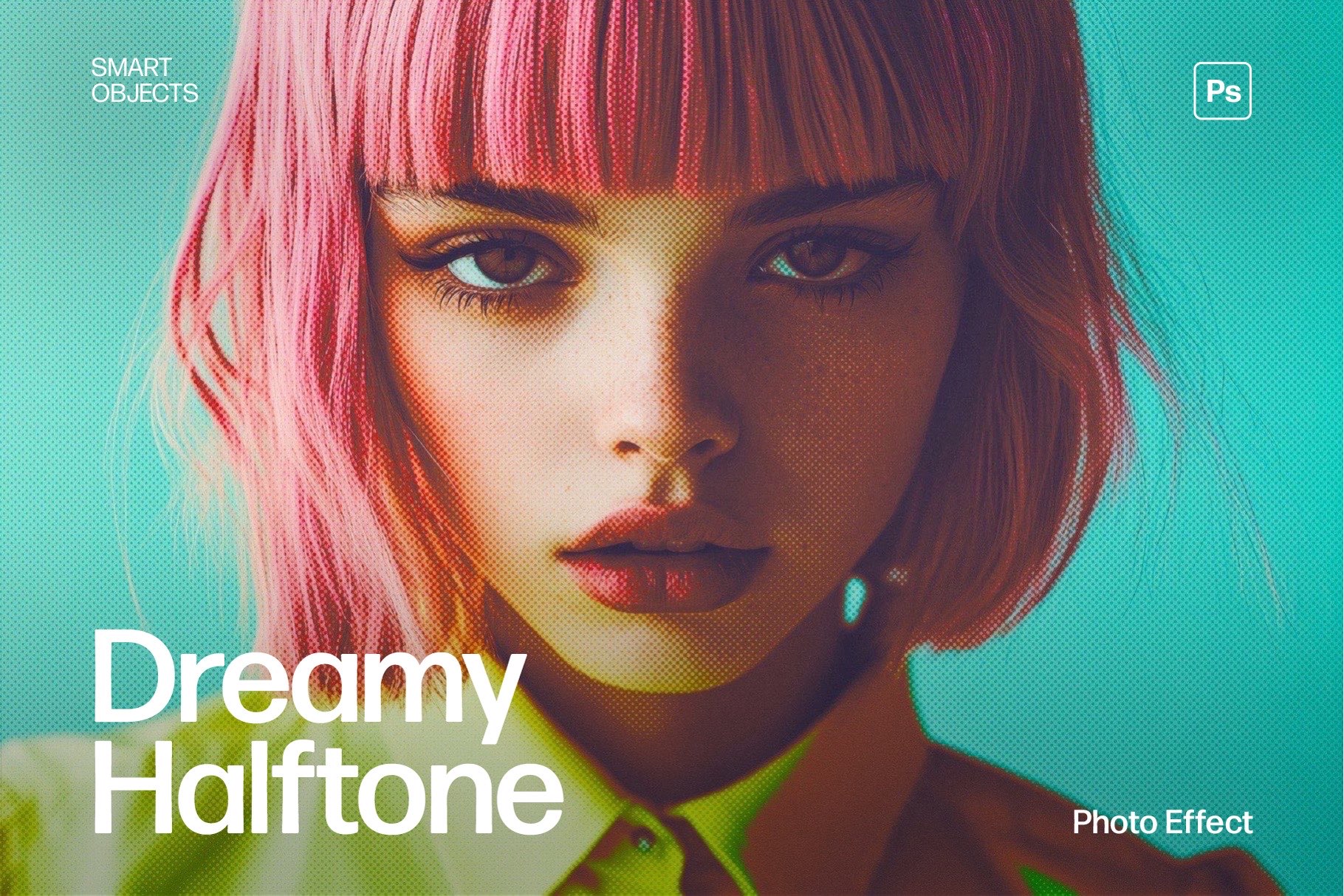 Dreamy Halftone Photo Effect Template in Photoshop PSD