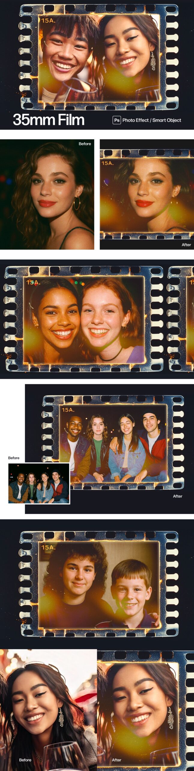 Film Strip Photo Frame Template in Photoshop PSD