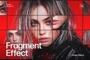 Fragment Photo Collage Photo Effect Template in Photoshop PSD