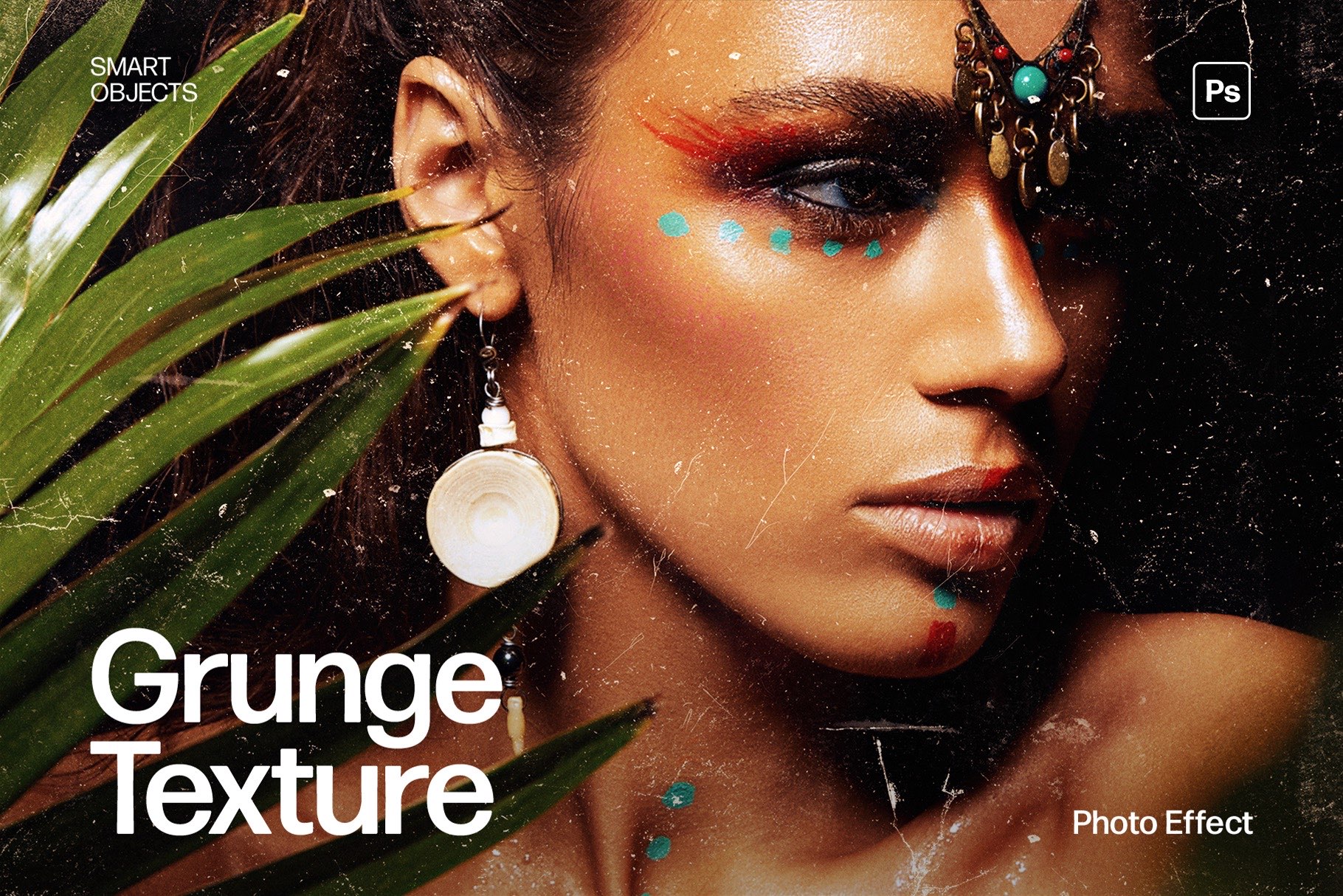 Grunge Photo Texture Template in Photoshop PSD