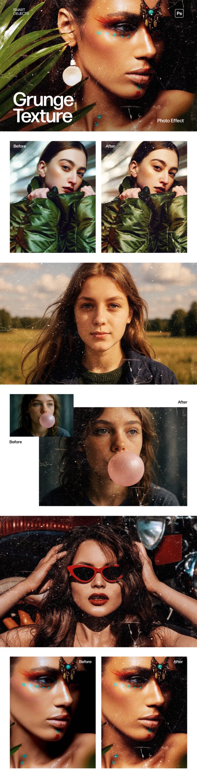 Grunge Photo Texture Template in Photoshop PSD