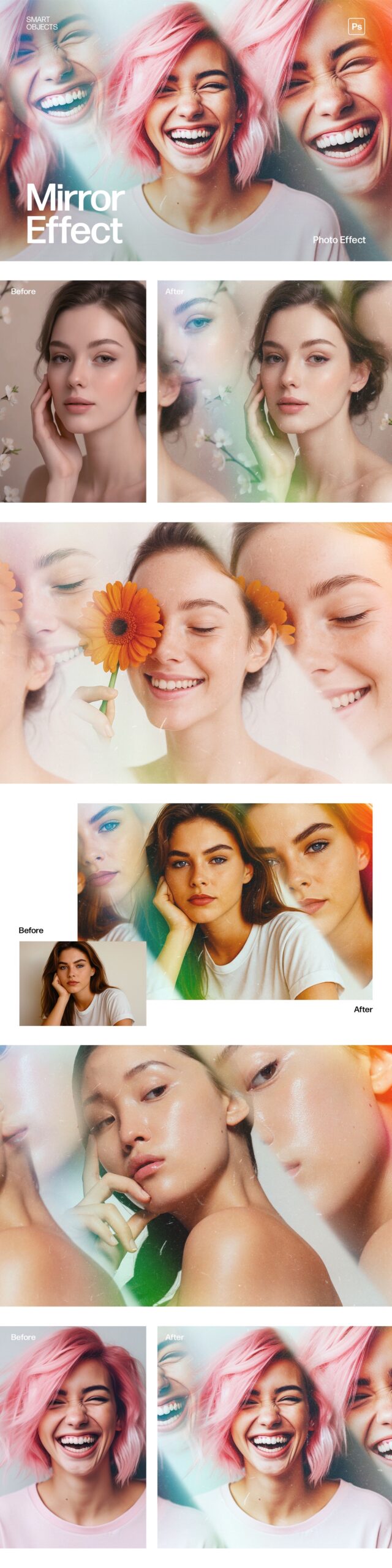 Mirror Prism Photo Effect Template in Photoshop PSD