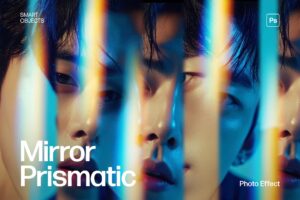 Mirror Prismatic Photo Effect Template in Photoshop PSD