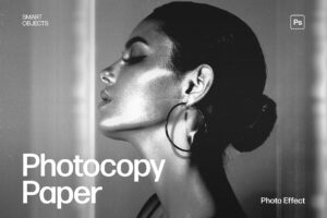 Photocopy Paper Photo Effect Template in Photoshop PSD