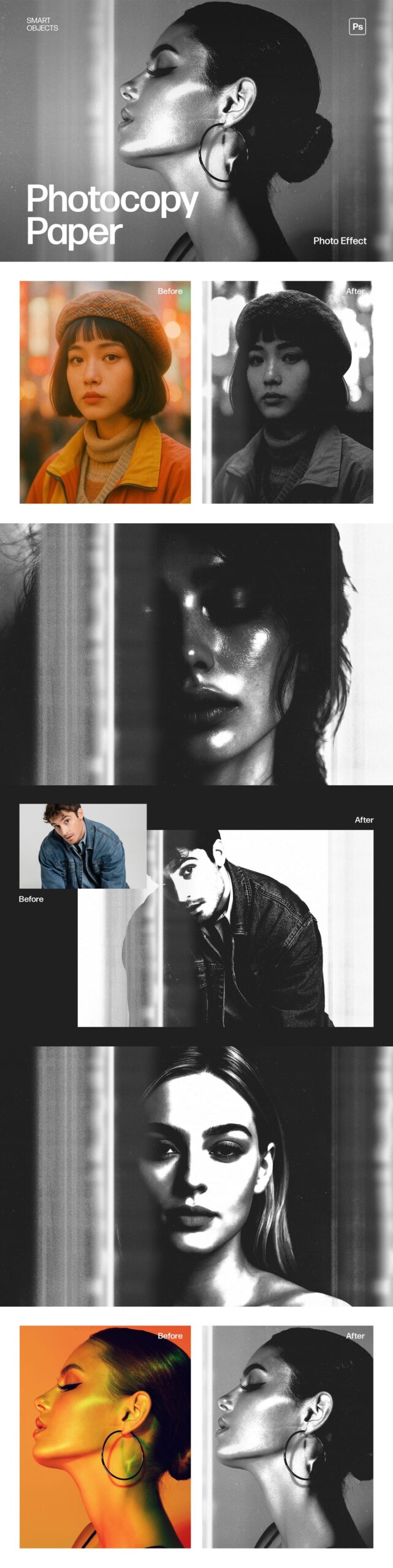 Photocopy Paper Photo Effect Template in Photoshop PSD
