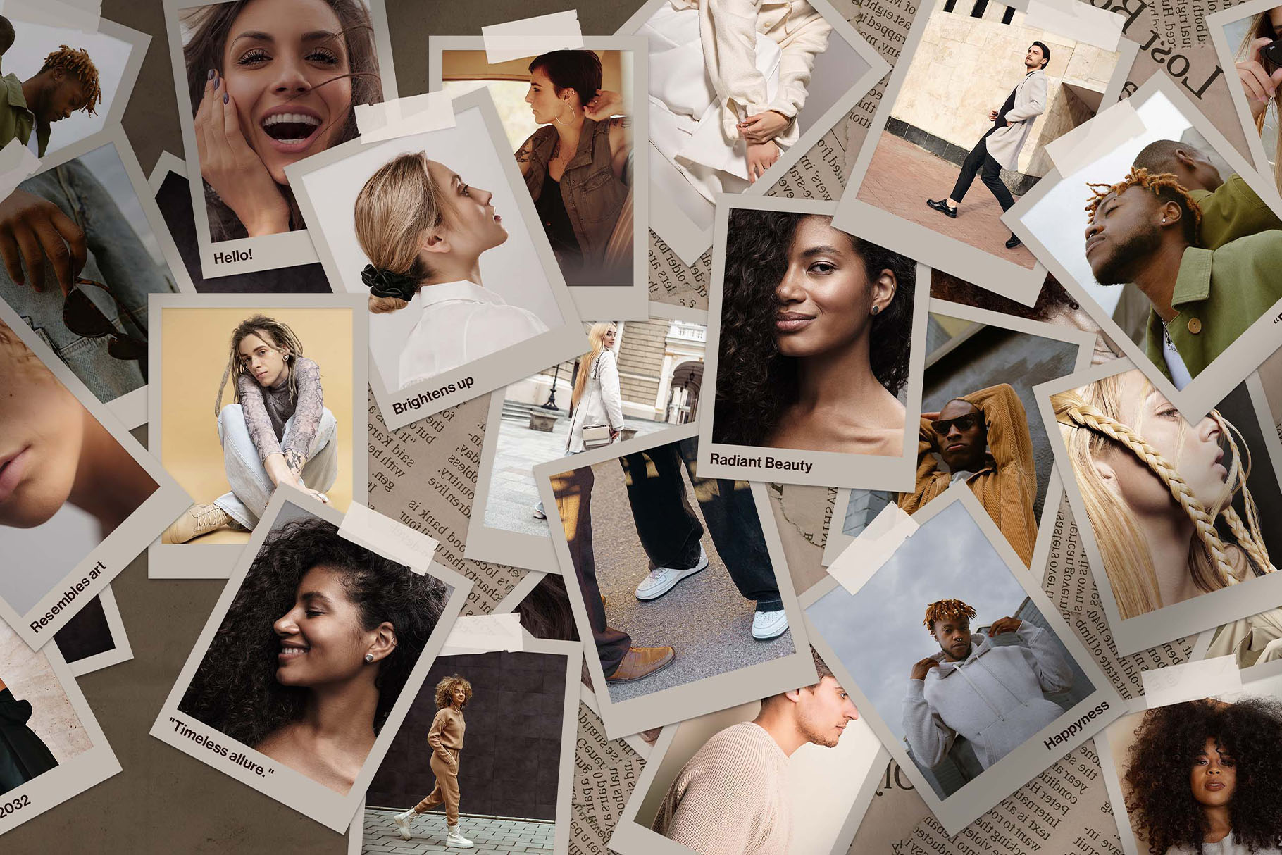 Polaroid Photo Collage Template in Canva & Photoshop PSD