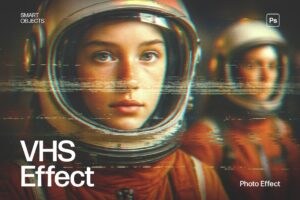 Retro VHS Photo Effect Template in Photoshop PSD