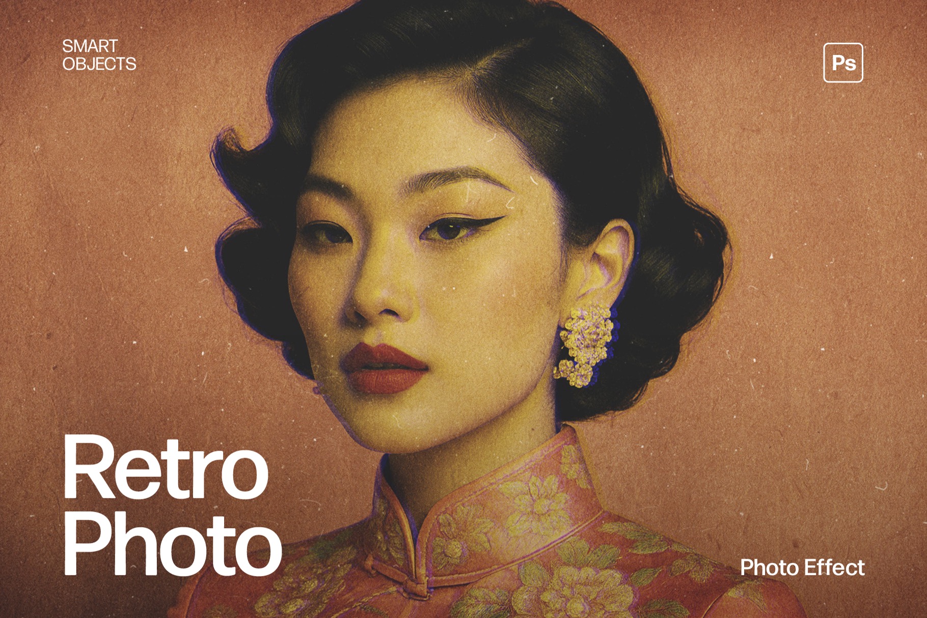 Retro Vintage Photo Effect Template in Photoshop PSD