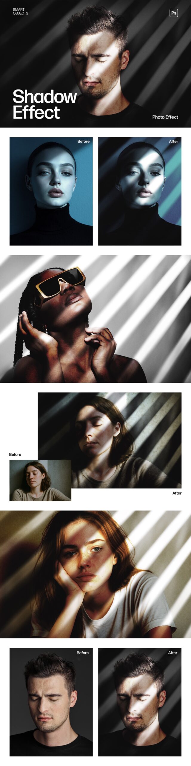 Shadow Photo Effect Template in Photoshop PSD