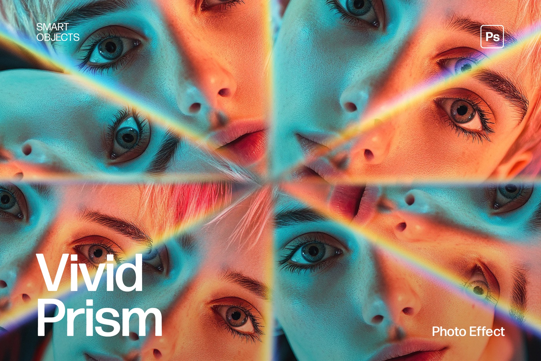 Vivid Prism Photo Effect Template in Photoshop PSD