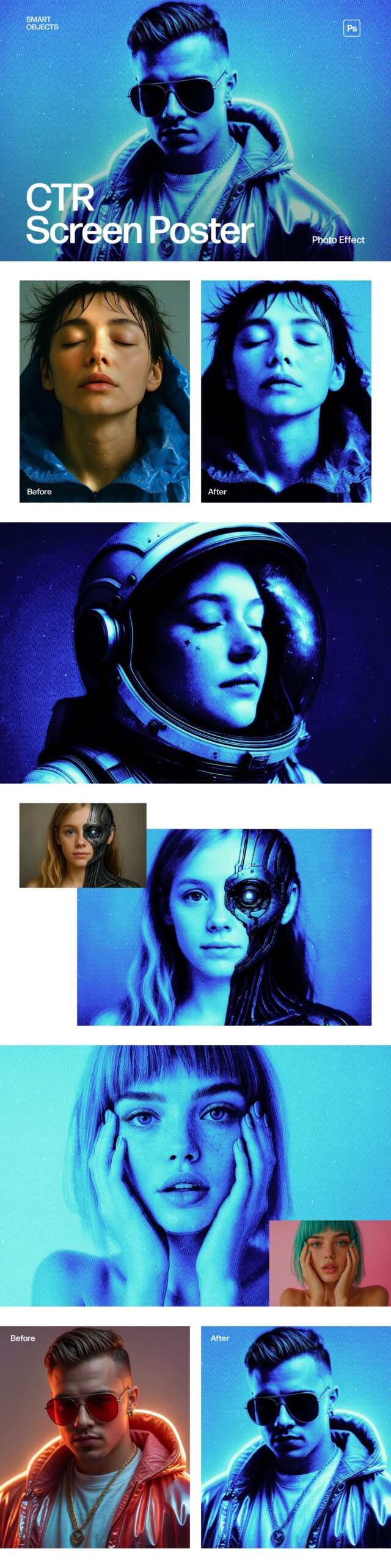 CRT Screen Poster Effect in Photoshop PSD