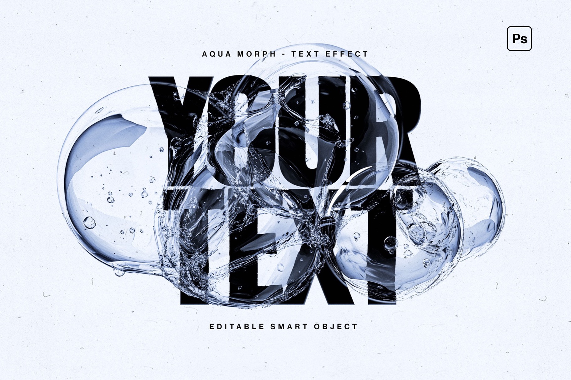 Aqua Morph Text Effect Template in Photoshop PSD
