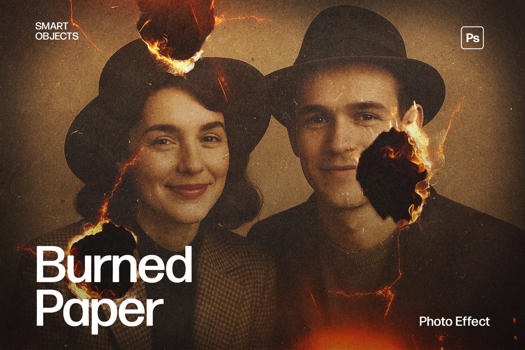 Burnt Paper Effect Template in Photoshop PSD