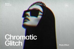 Chromatic Glitch Photo Effect Template in Photoshop PSD