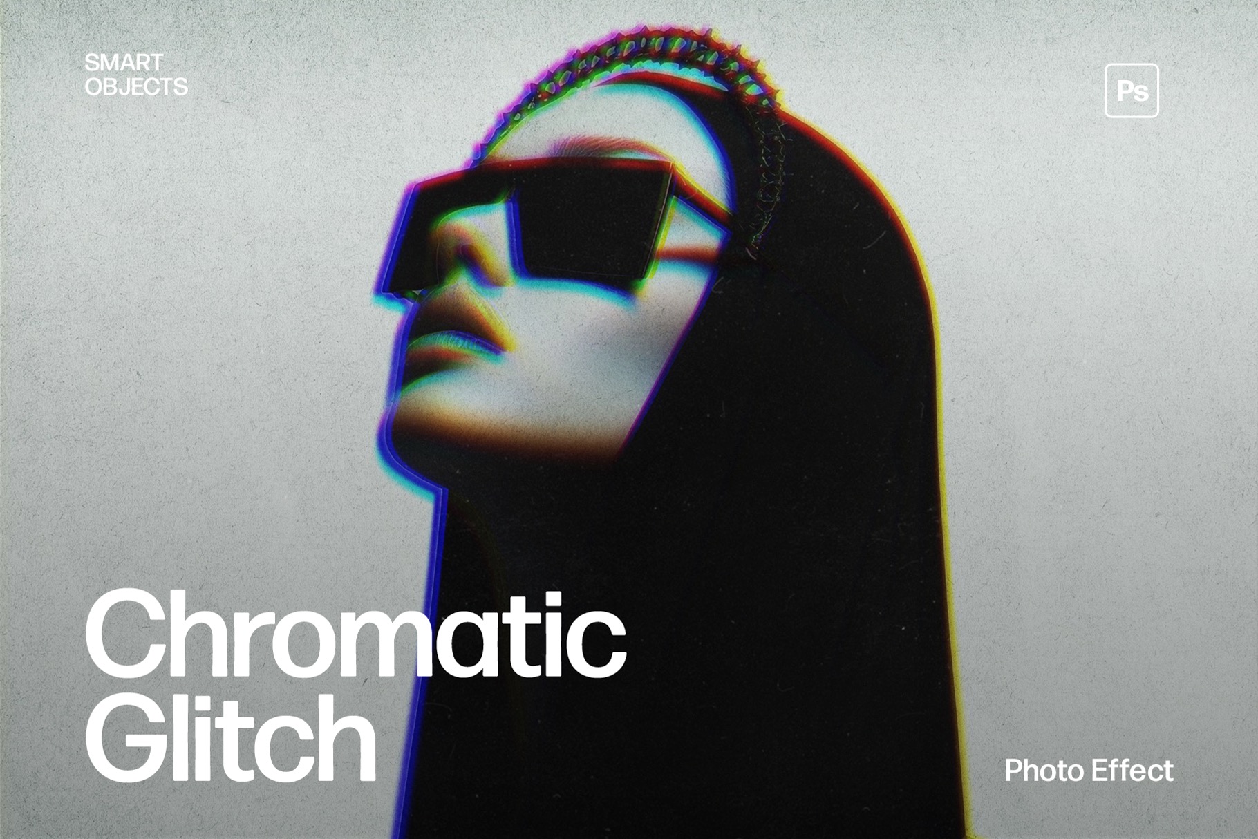 Chromatic Glitch Photo Effect Template in Photoshop PSD