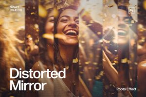 Distorted Mirror Photo Effect Template in Photoshop PSD