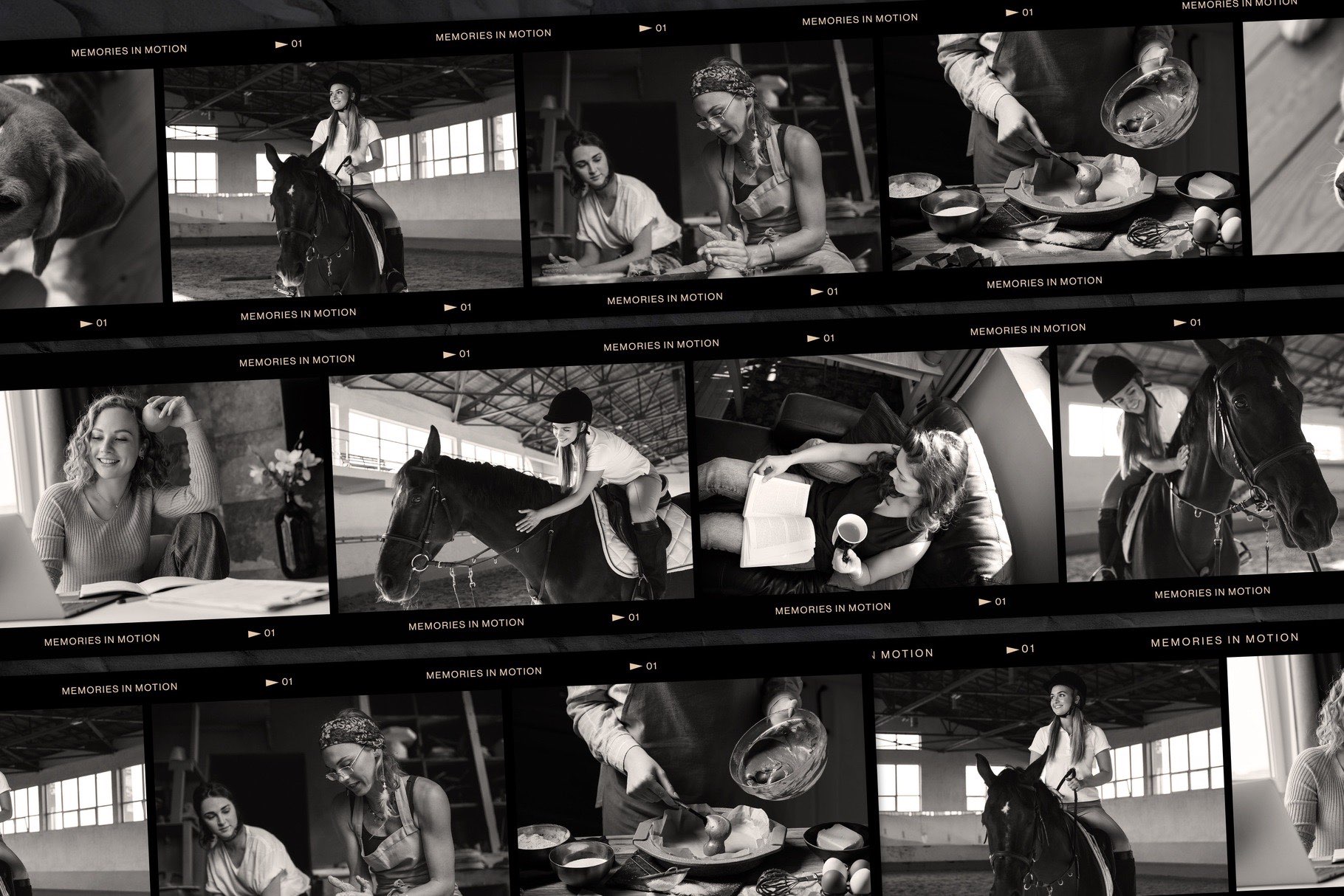 Film Strip Negative Photo Collage Template in Photoshop PSD