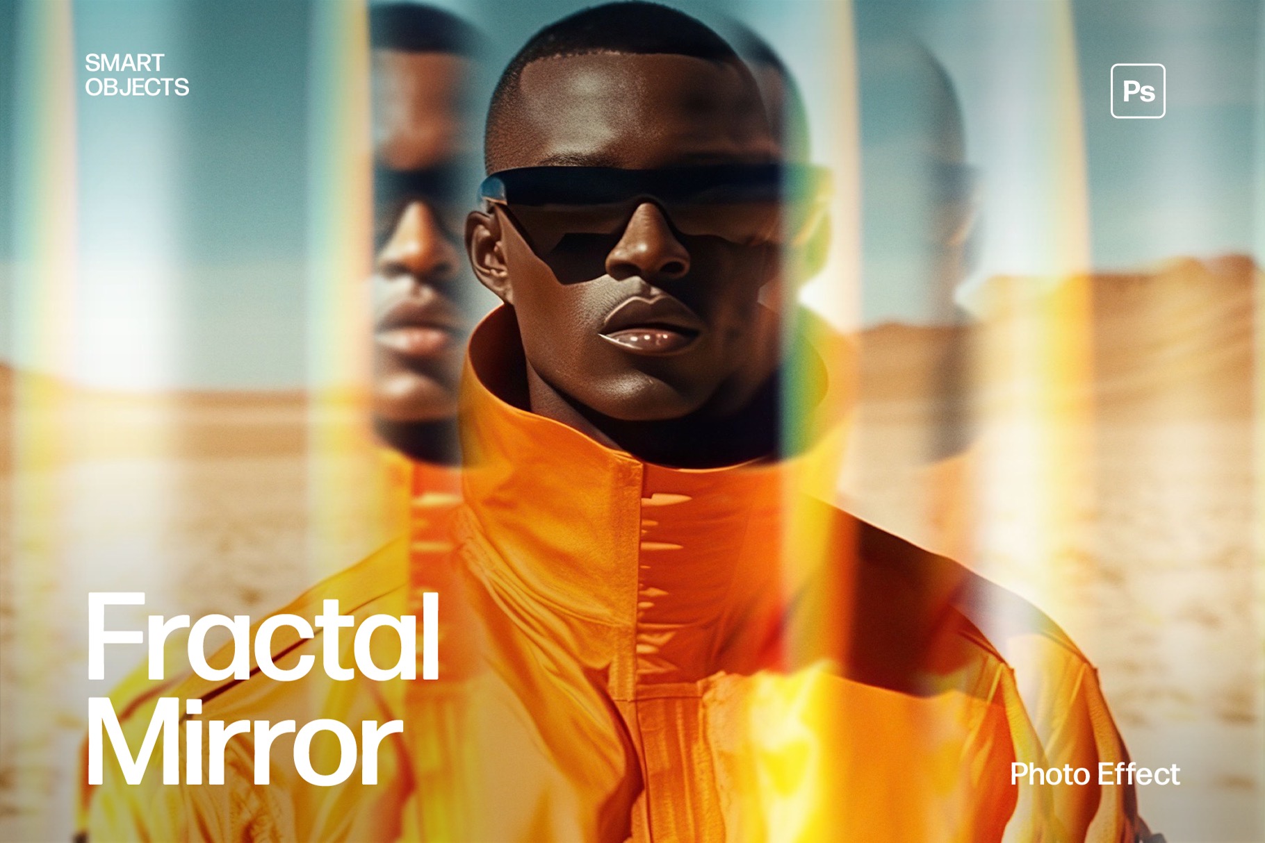 Fractal Mirror Photo Effect Template in Photoshop PSD