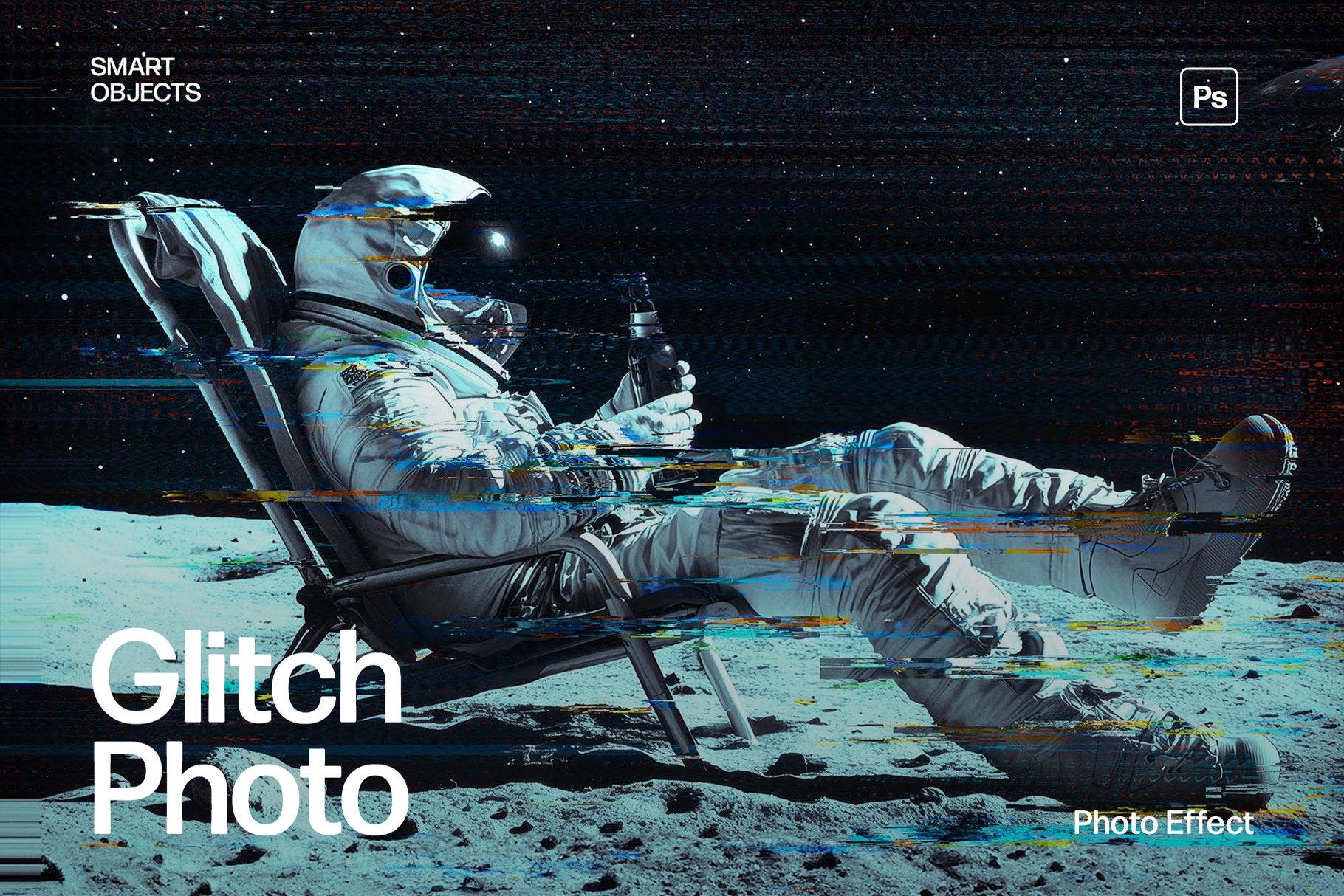 Glitch Photo Effect Template in Photoshop PSD