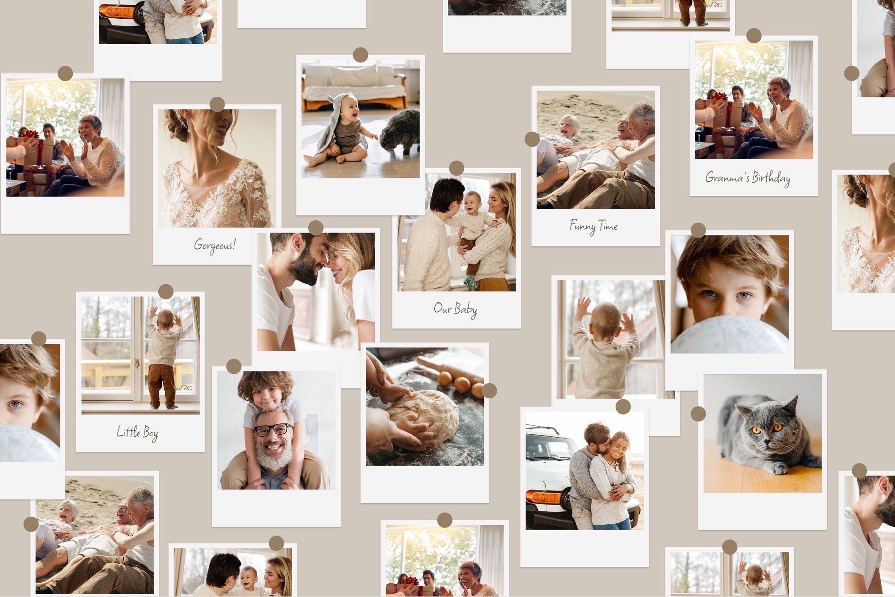 Polaroid Photo Collage Template in Photoshop PSD