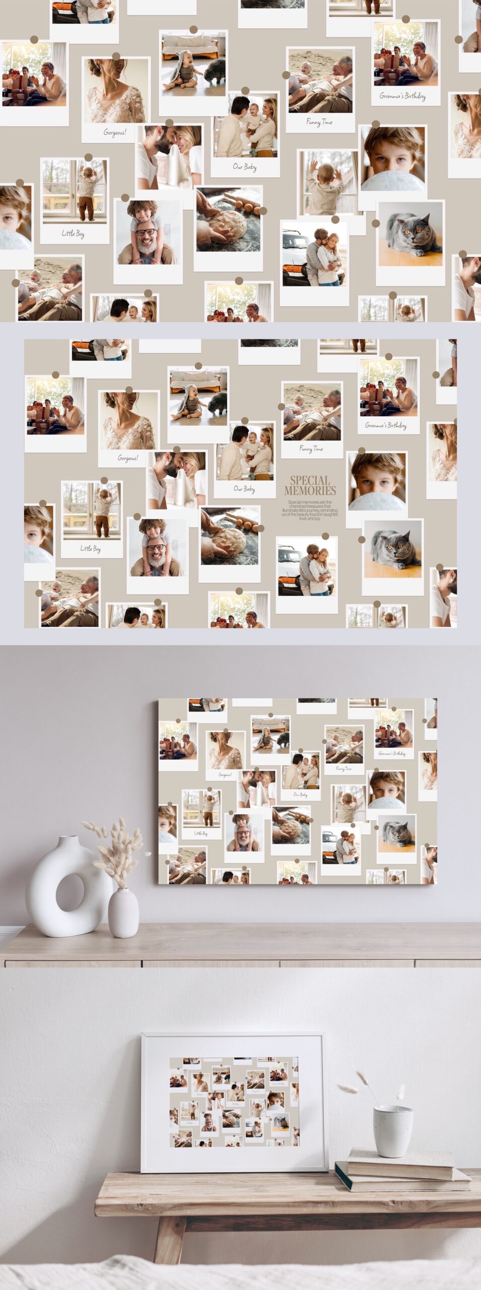 Polaroid Photo Collage Template in Photoshop PSD
