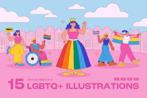 LGBT Pride Illustration in Clipart PNG, Illustrator Ai, Vector EPS & SVG