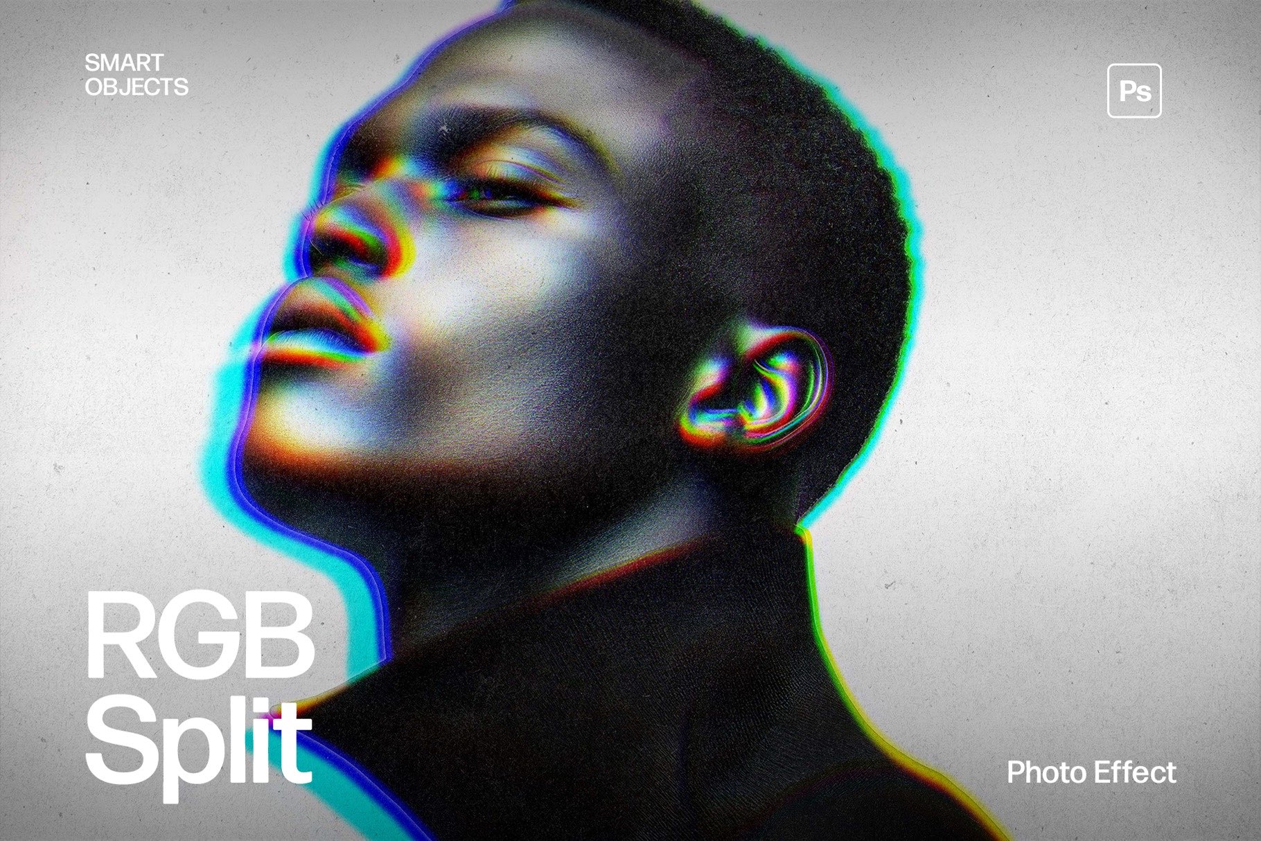 RGB Split Photo Effect Template in Photoshop PSD