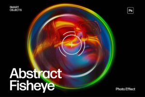Abstract Fisheye Lens Photo Effect Template in Photoshop PSD