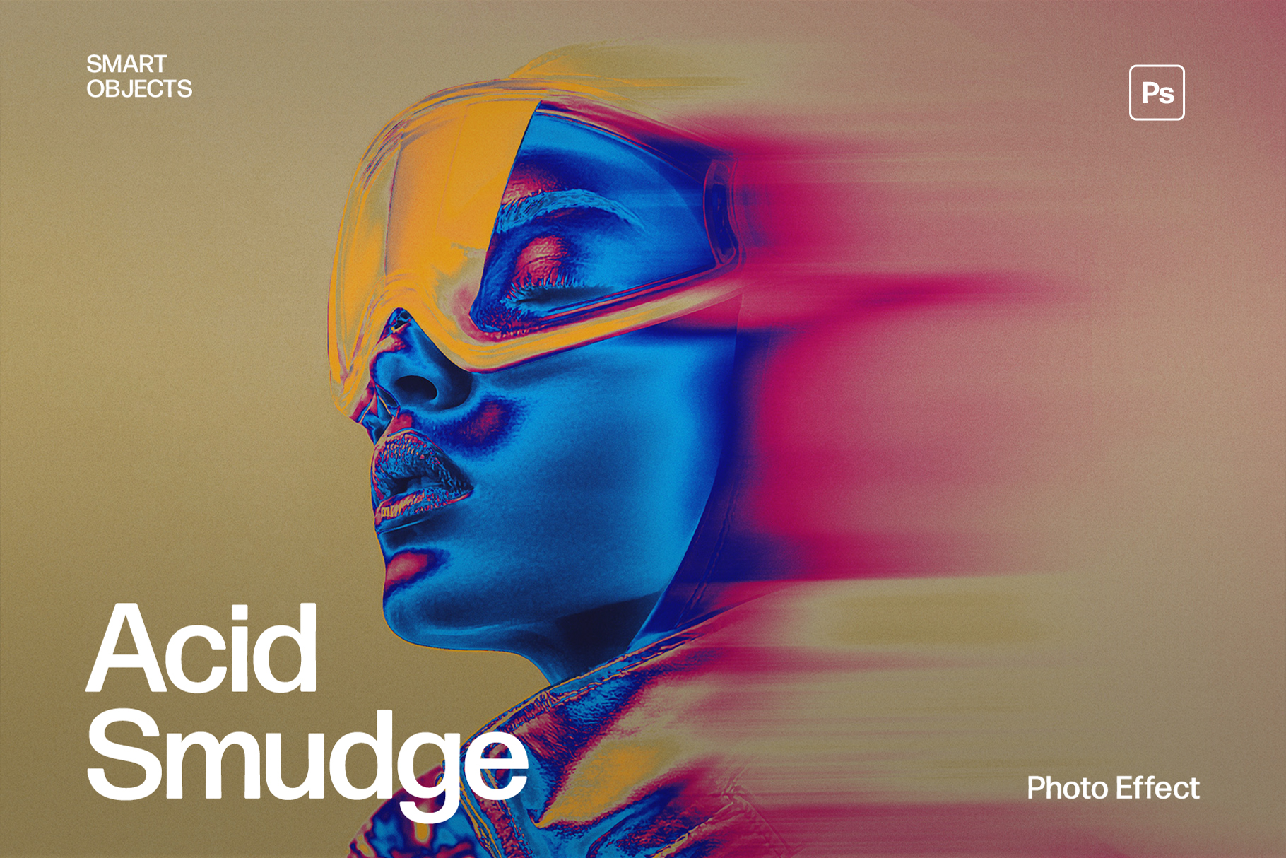 Acid Smudge Photo Effect Template in Photoshop PSD
