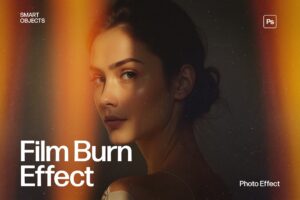 Analog Film Burn Photo Effect Template in Photoshop PSD
